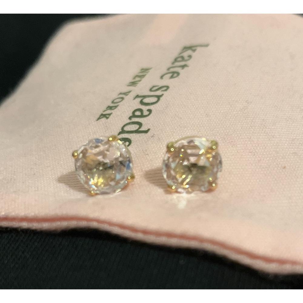 Kate Spade Gold & Clear Sparkling Earrings